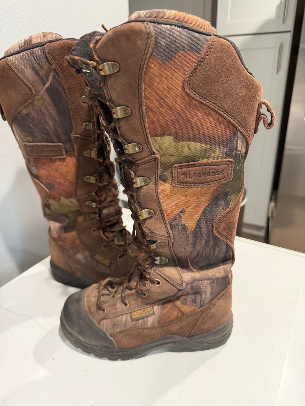 LaCrosse Brown Camo Tall Lace-Up Hunting /snake boots